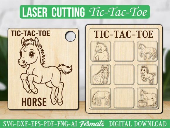 Baby Horse Tic Tac Toe: Graphics & Laser Engraving