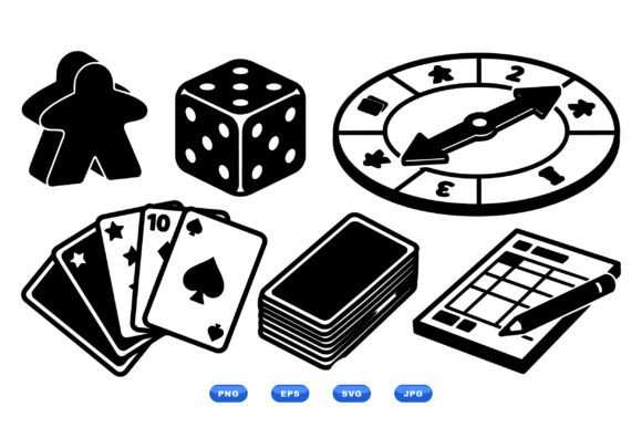 Board Game Icon Clipart Set for Crafts & Graphics