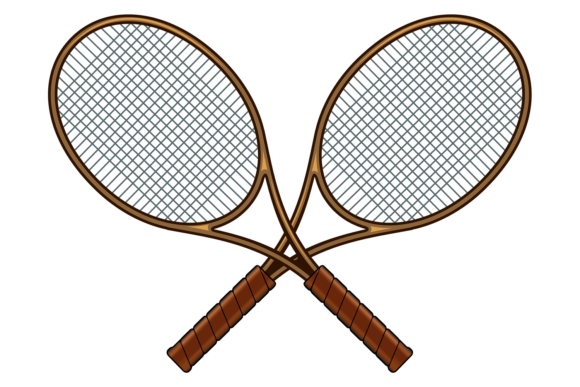 Crossed Badminton Rackets: Sport Graphics for Crafts