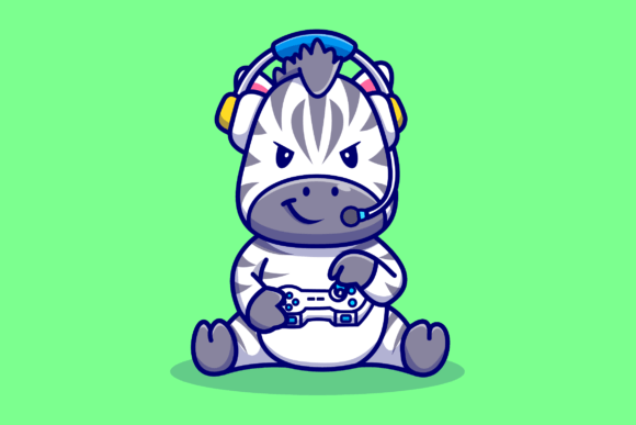 Cute Zebra Playing Game with Headphone: A Designer's Review