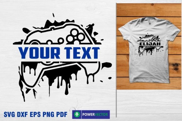 Dripping Video Game Controller Monogram for Graphics & Crafts