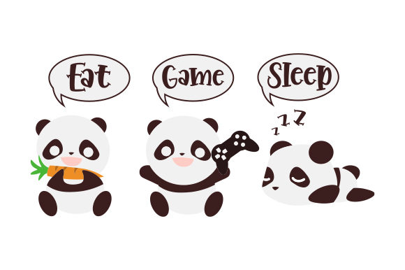 Eat, Game, Sleep Panda: A Crafts and Video Games Design Asset