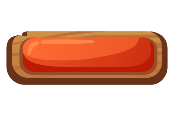 Game Button. Cartoon Ui Element on Woode Graphics & Illustrations