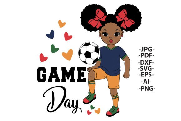 Game Day Svg Graphics: Girl with Ball Illustrations for Publishers