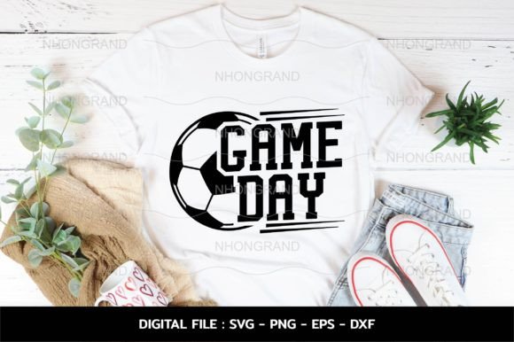 Game Day with Soccer Ball and Heart Love Graphics Crafts