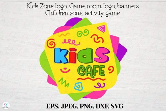 Kids Zone Logo 19: Game Room Graphics for Crafts & Branding