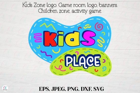 Kids Zone Logo 21: Game Room Graphics for Crafts Branding