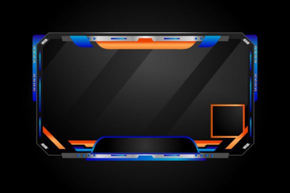 Modern Orange and Blue Game Overlay: Graphics & Graphic Templates
