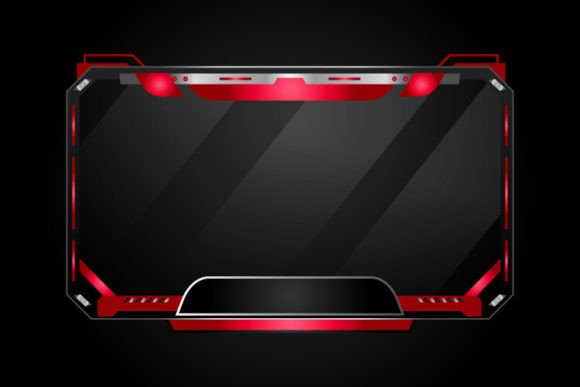 Modern Red Game Overlay Stream Panel Graphic Templates
