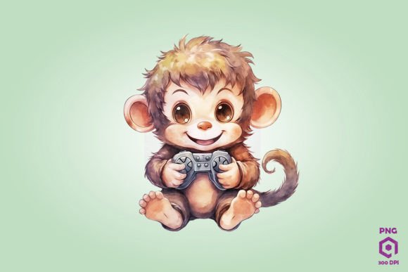 Monkey Playing Video Game Graphics Review for Crafters