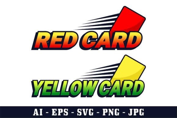 Red Card and Yellow Card in Soccer Game Graphics and Illustrations