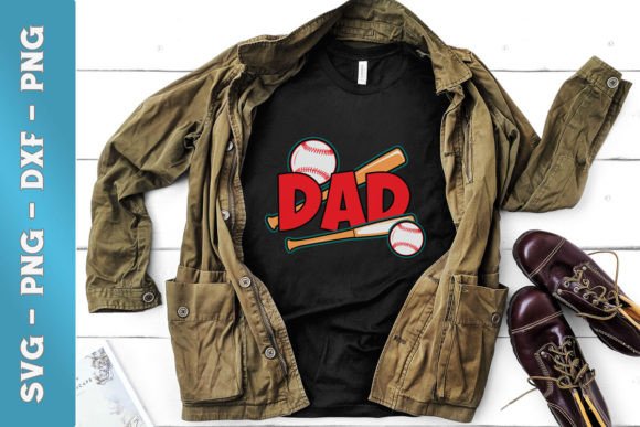 Retro Baseball Dad SVG for Graphics & Crafts