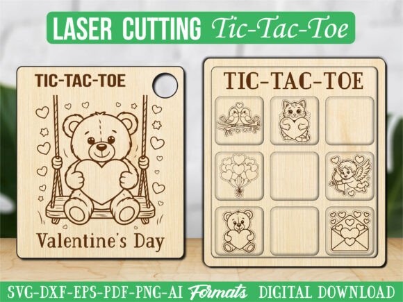 Valentine's Day Tic Tac Toe: Laser Engraving Graphics